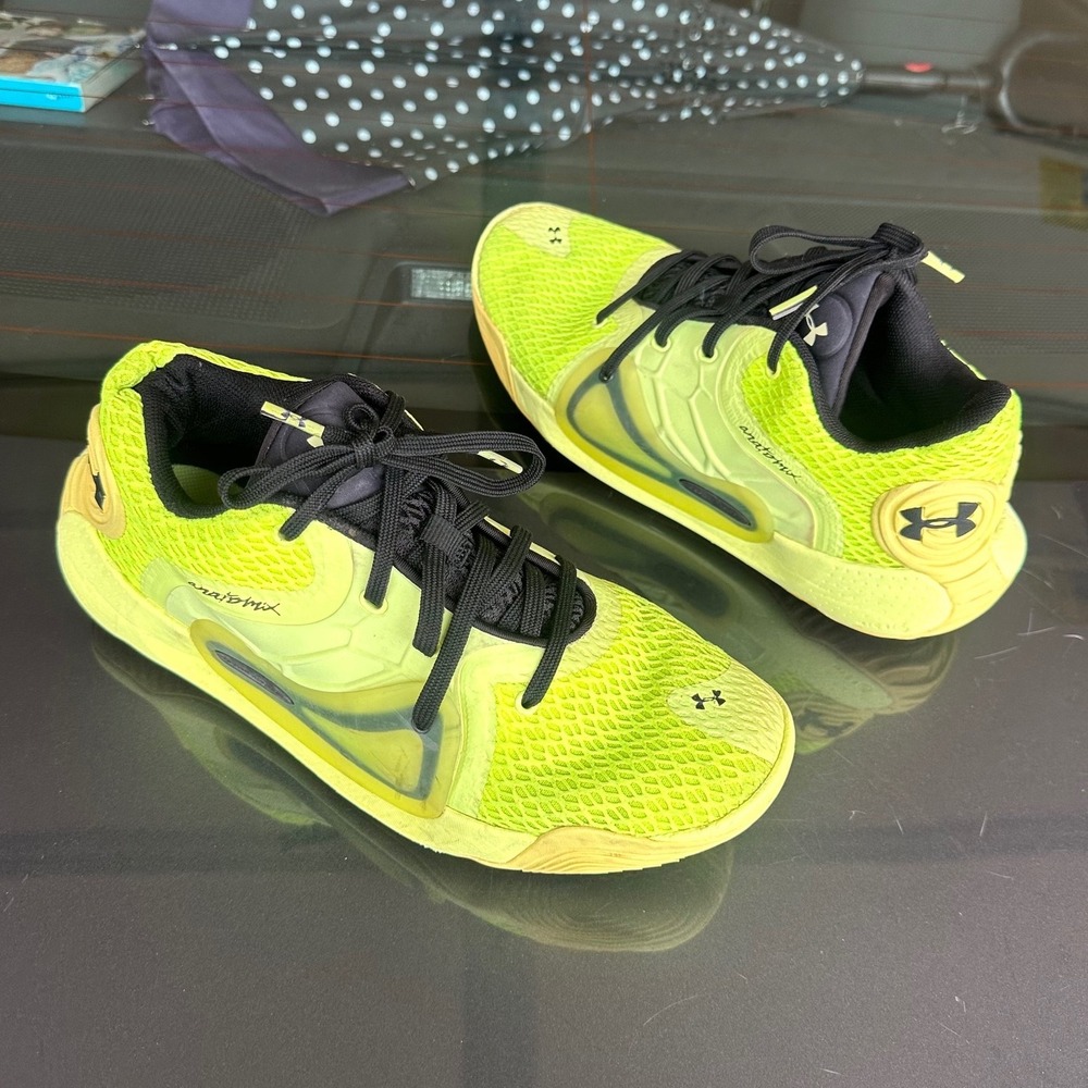 Under Armour Anatomix Spawn 2 Athletic Shoes Unisex Size M7.5 W9 "Neon Yellow" - Picture 12 of 13
